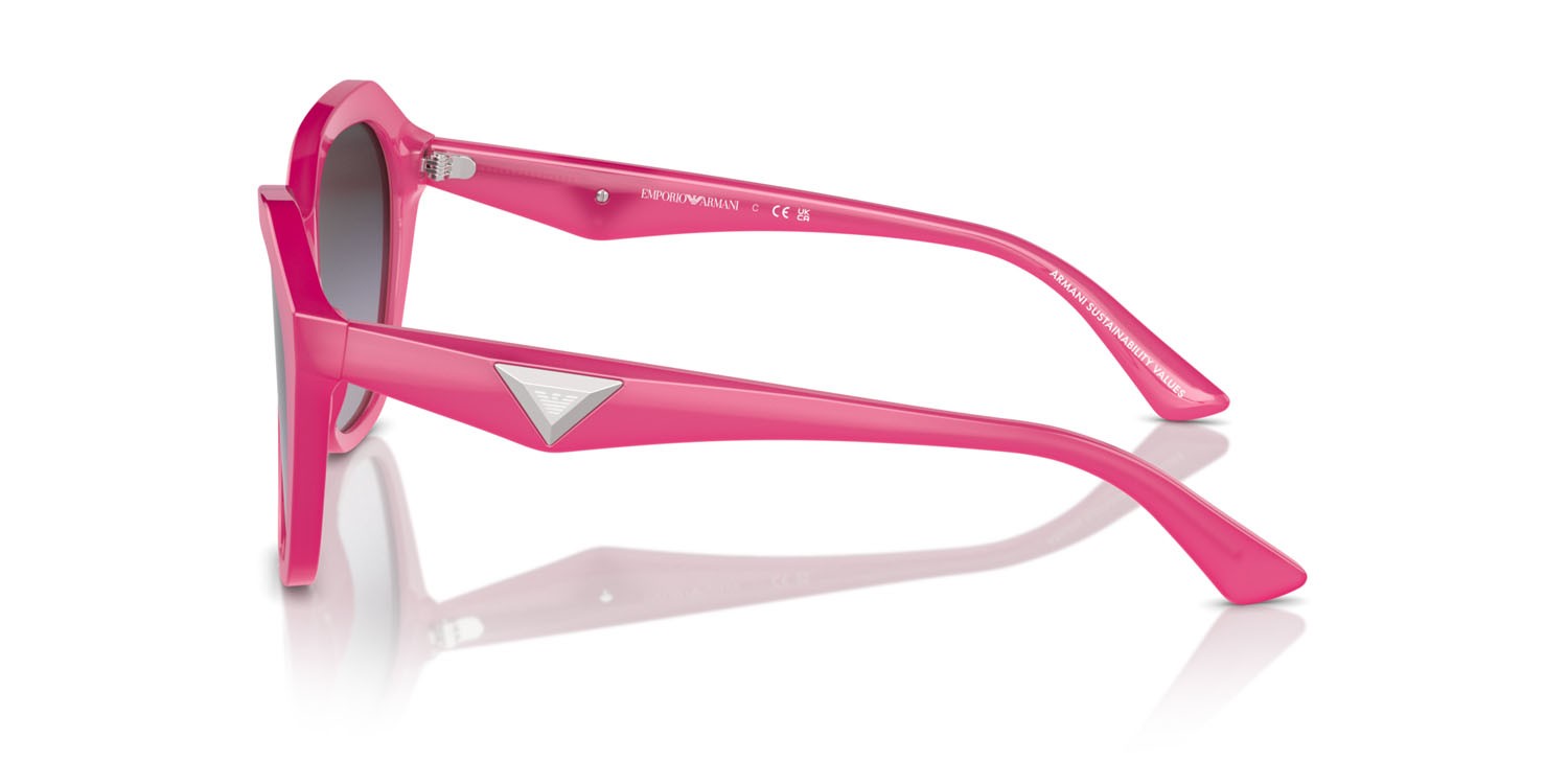 Sonnenbrillen Emporio Armani EA 4221 (61188G) farbe shiny opaline fuchsia form unregelmäßig gläser grigio sfumato