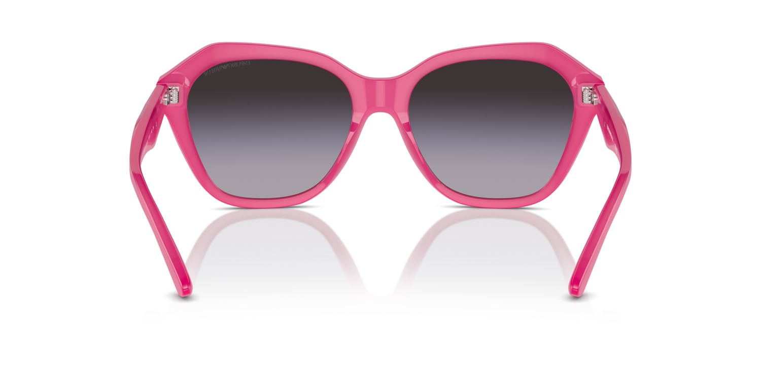 Sonnenbrillen Emporio Armani EA 4221 (61188G) farbe shiny opaline fuchsia form unregelmäßig gläser grigio sfumato