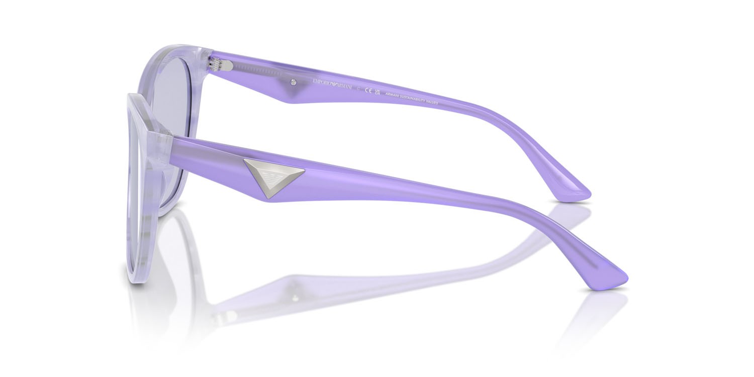 Sunglasses Emporio Armani EA 4222U (61131A) color shiny striped lilac shape butterfly lenses lilla