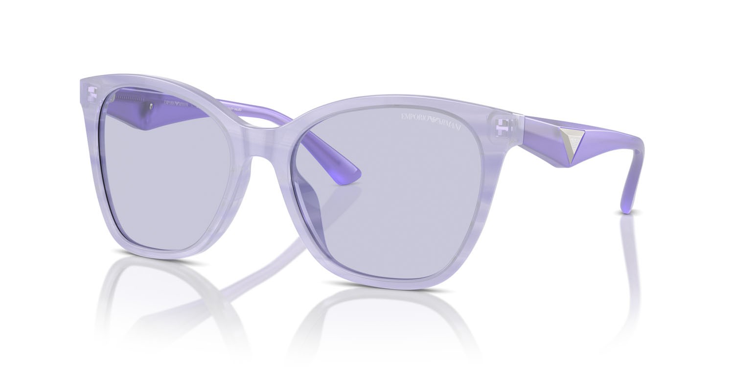 Sunglasses Emporio Armani EA 4222U (61131A) color shiny striped lilac shape butterfly lenses lilla