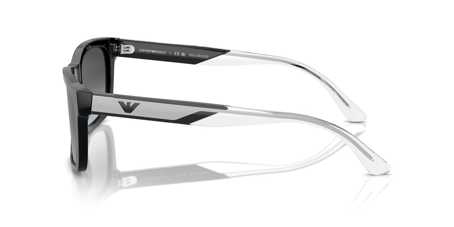 Occhiali da sole Emporio Armani EA 4224 (5017T3) colore nero lucido forma rettangolare lenti polar grigio scuro
