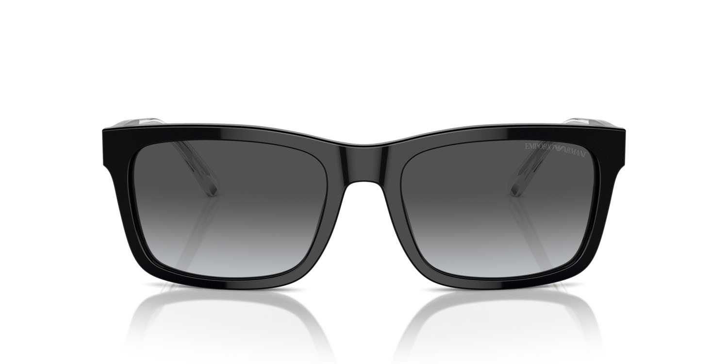 Occhiali da sole Emporio Armani EA 4224 (5017T3) colore nero lucido forma rettangolare lenti polar grigio scuro