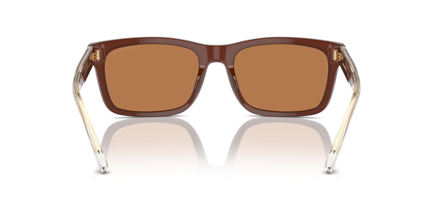 Occhiali da sole Emporio Armani EA 4224 (609573) colore shiny opaline brown forma rettangolare lenti marrone