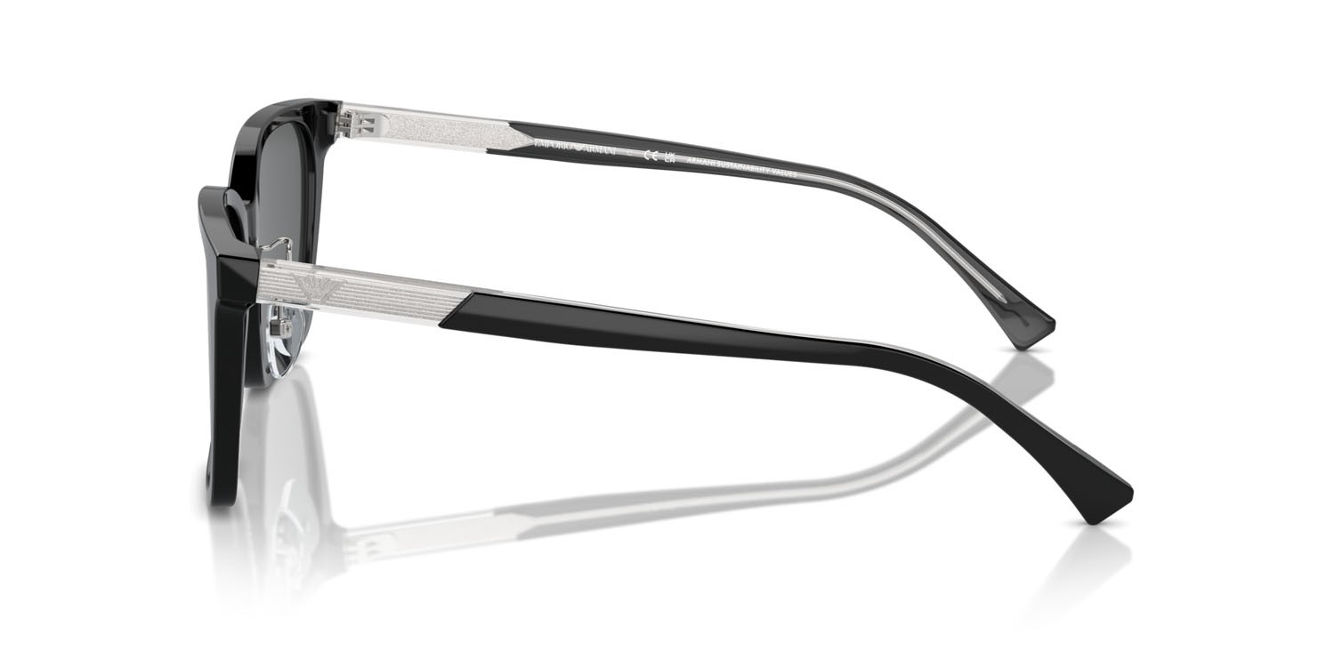 Occhiali da sole Emporio Armani EA 4226D (501787) colore nero lucido forma quadrato lenti grigio scuro