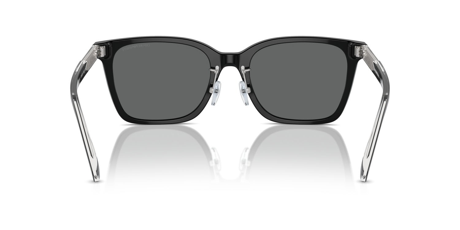 Occhiali da sole Emporio Armani EA 4226D (501787) colore nero lucido forma quadrato lenti grigio scuro