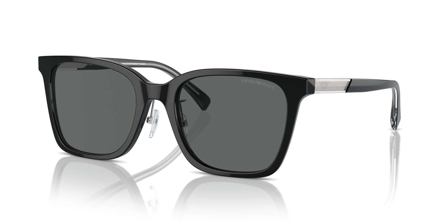 Occhiali da sole Emporio Armani EA 4226D (501787) colore nero lucido forma quadrato lenti grigio scuro