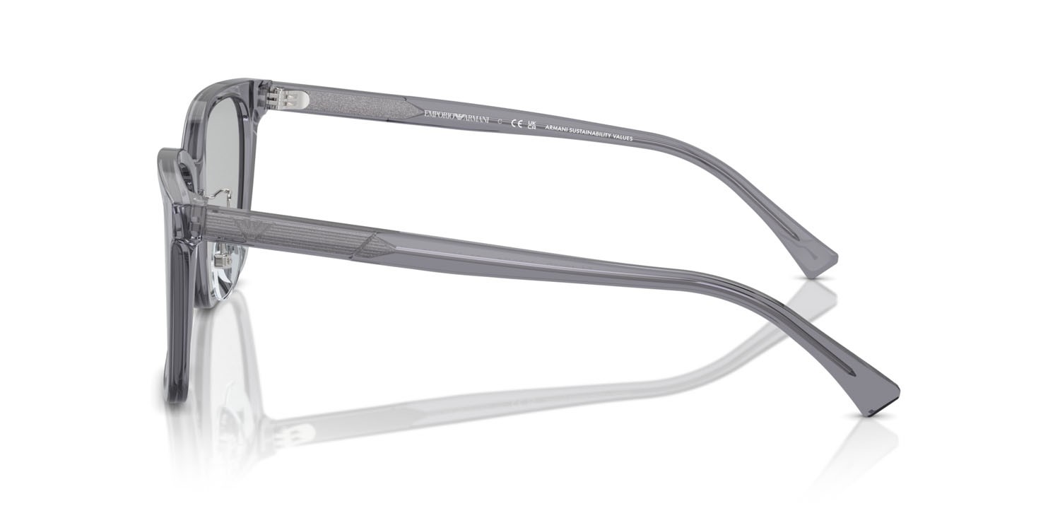 Occhiali da sole Emporio Armani EA 4226D (502987) colore grigio trasparente lucido forma quadrato lenti grigio chiaro