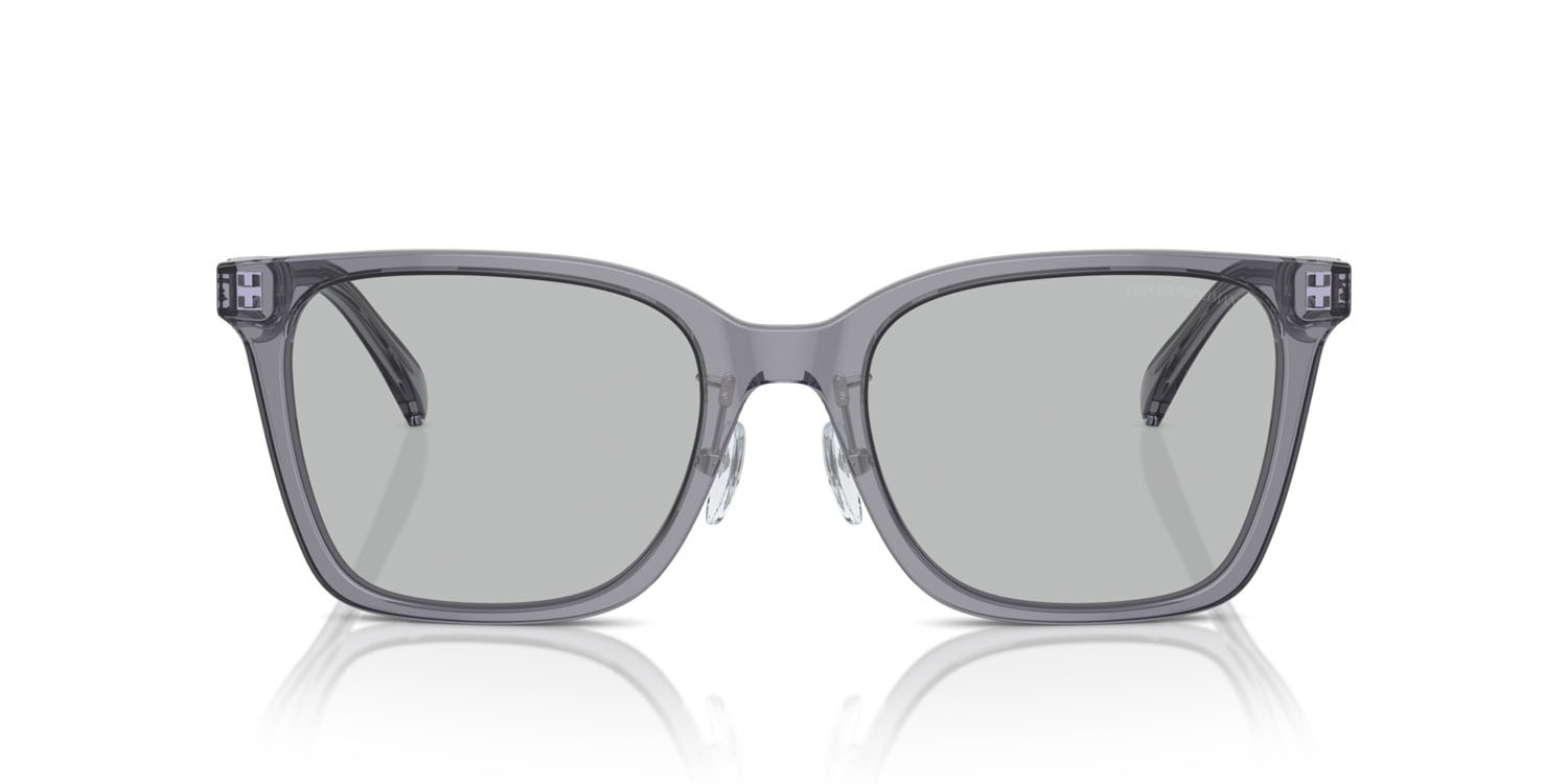 Occhiali da sole Emporio Armani EA 4226D (502987) colore grigio trasparente lucido forma quadrato lenti grigio chiaro