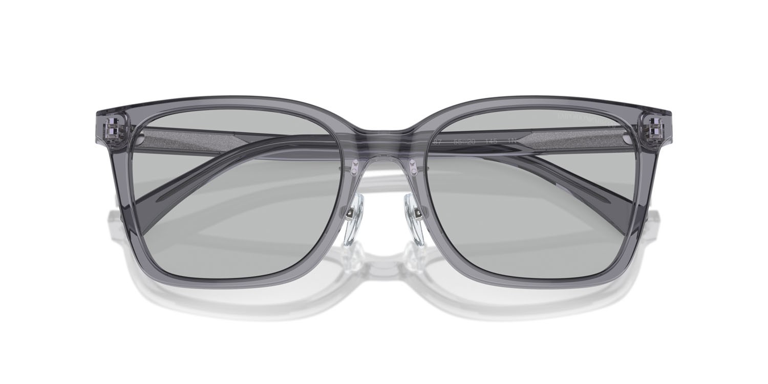 Occhiali da sole Emporio Armani EA 4226D (502987) colore grigio trasparente lucido forma quadrato lenti grigio chiaro