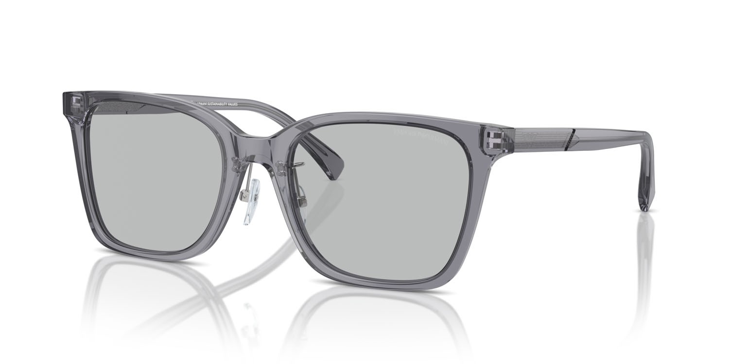Occhiali da sole Emporio Armani EA 4226D (502987) colore grigio trasparente lucido forma quadrato lenti grigio chiaro