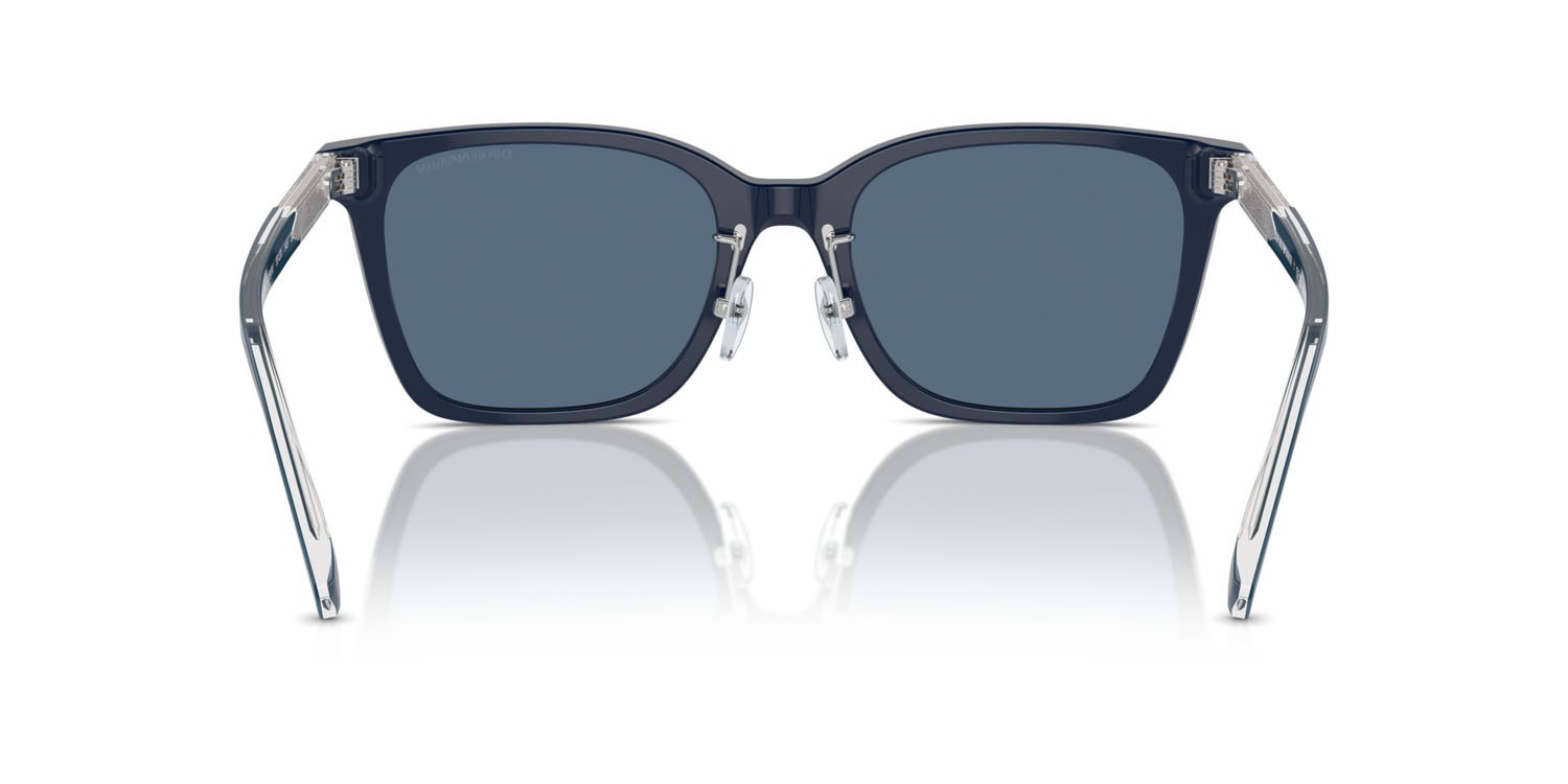 Occhiali da sole Emporio Armani EA 4226D (603980) colore blu lucido forma quadrato lenti blu scuro