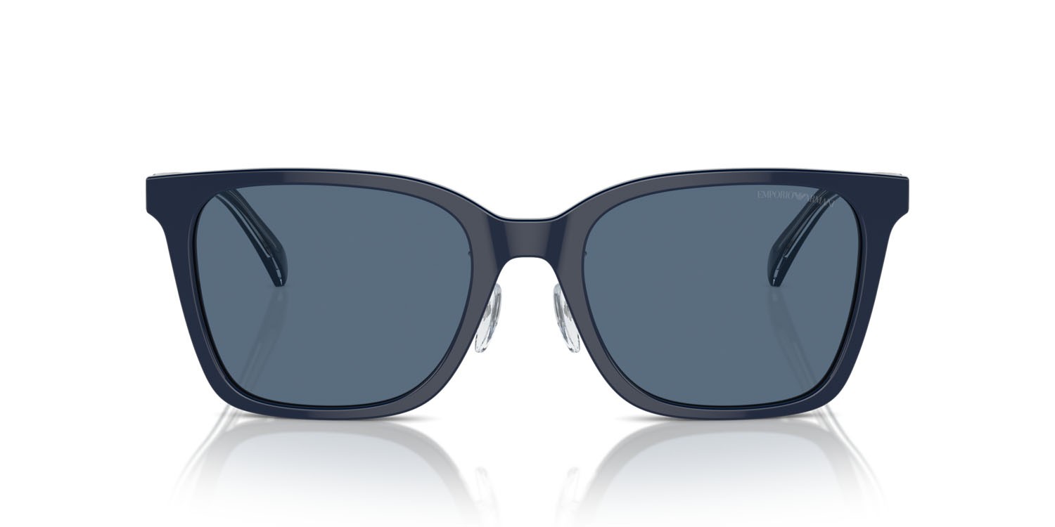 Occhiali da sole Emporio Armani EA 4226D (603980) colore blu lucido forma quadrato lenti blu scuro