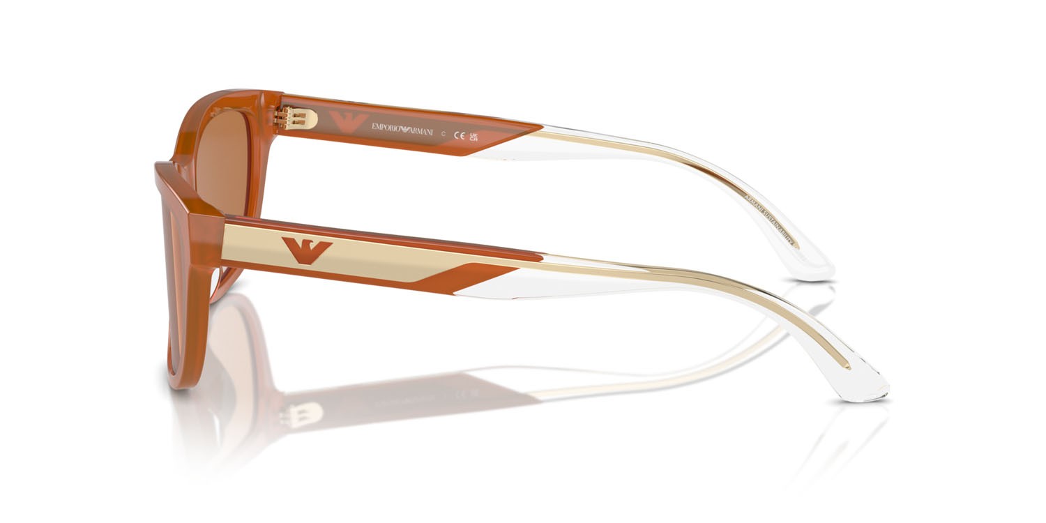 Sunglasses Emporio Armani EA 4227U (609773) color opaline orange shape cat eye lenses marrone