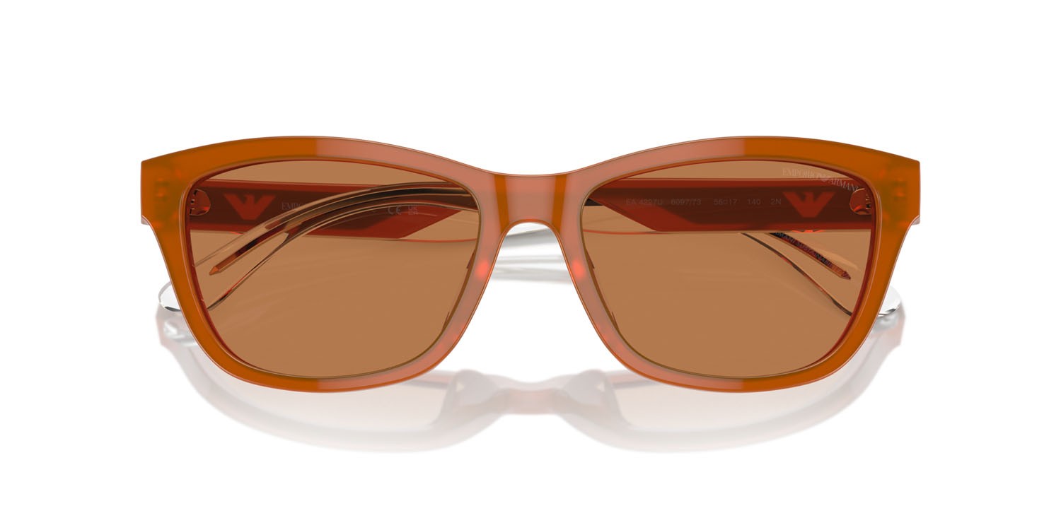 Sunglasses Emporio Armani EA 4227U (609773) color opaline orange shape cat eye lenses marrone