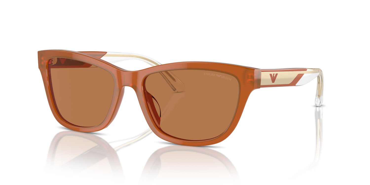 Sunglasses Emporio Armani EA 4227U (609773) color opaline orange shape cat eye lenses marrone