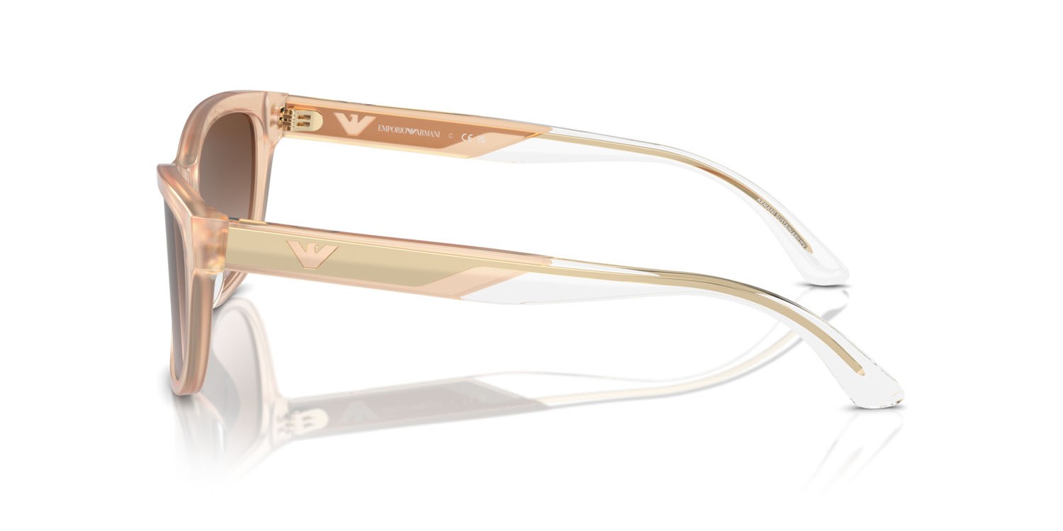 Sunglasses Emporio Armani EA 4227U (609813) color shiny opaline tundra shape cat eye lenses marrone sfumato