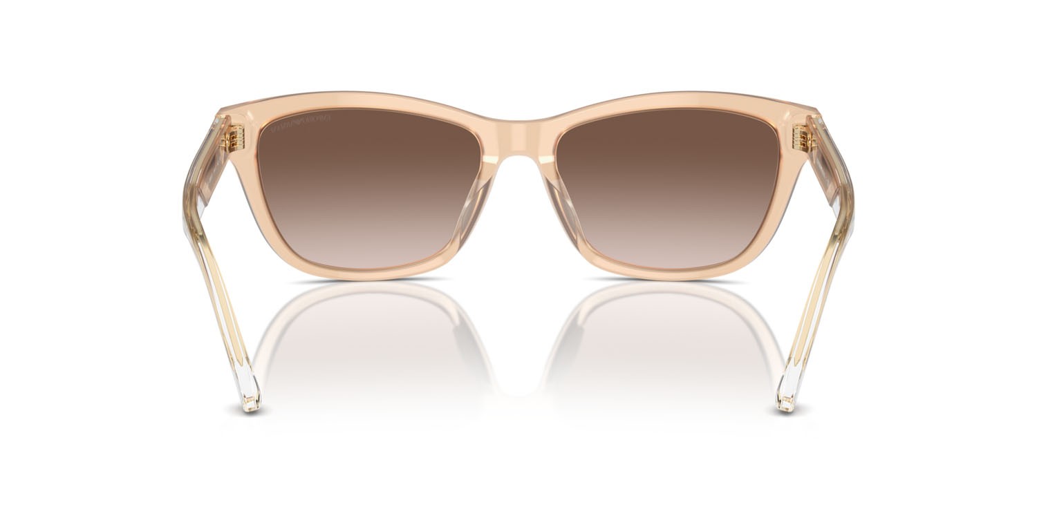 Sunglasses Emporio Armani EA 4227U (609813) color shiny opaline tundra shape cat eye lenses marrone sfumato
