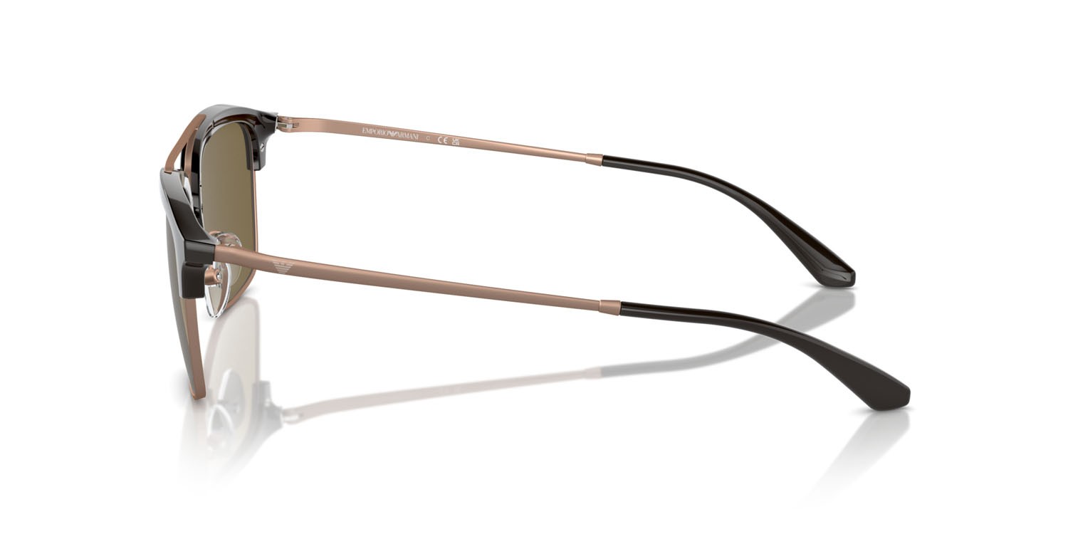 Sunglasses Emporio Armani EA 4228 (320173) color shiny brown/matte pink gold shape aviator lenses marrone scuro