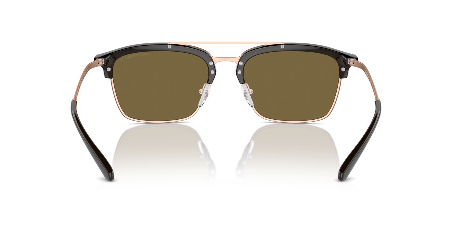 Sunglasses Emporio Armani EA 4228 (320173) color shiny brown/matte pink gold shape aviator lenses marrone scuro
