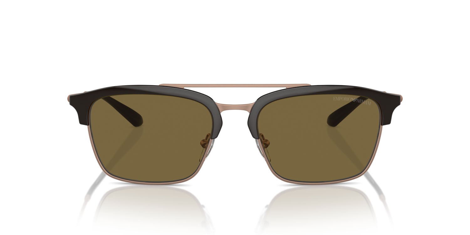 Sunglasses Emporio Armani EA 4228 (320173) color shiny brown/matte pink gold shape aviator lenses marrone scuro