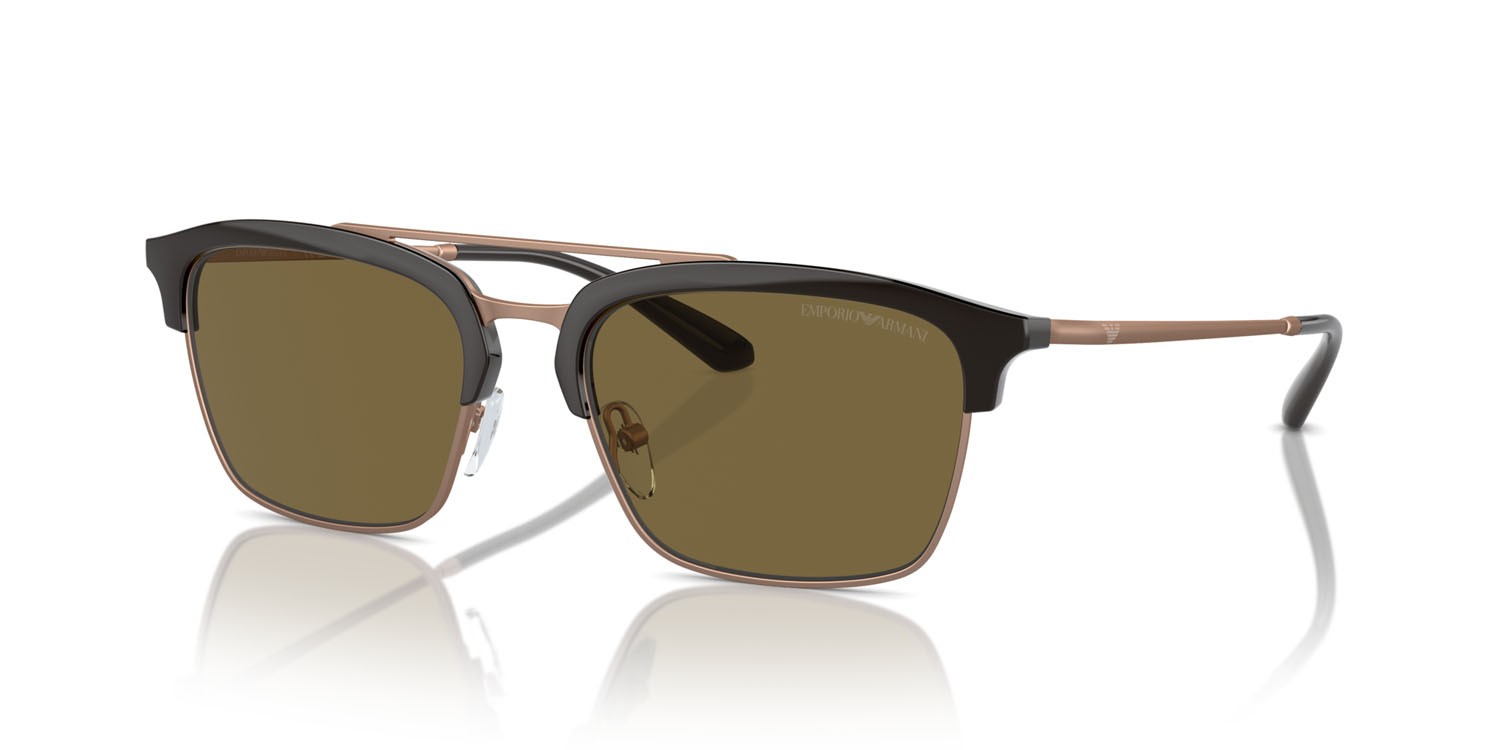 Sunglasses Emporio Armani EA 4228 (320173) color shiny brown/matte pink gold shape aviator lenses marrone scuro
