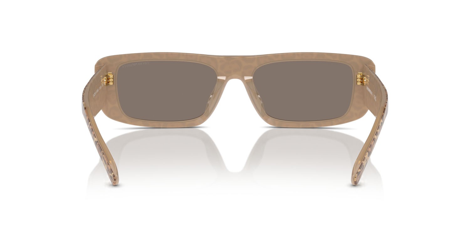 Sonnenbrillen Emporio Armani EA 4229U (61195A) farbe stampa leopardo form rechteckig gläser marrone chiaro specchiato oro