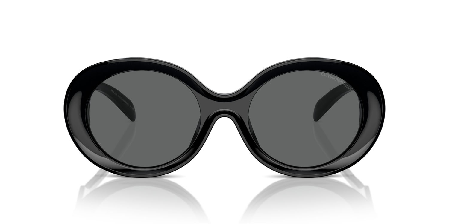 Sunglasses Emporio Armani EA 4231U (501787) color nero lucido shape oval lenses grigio scuro