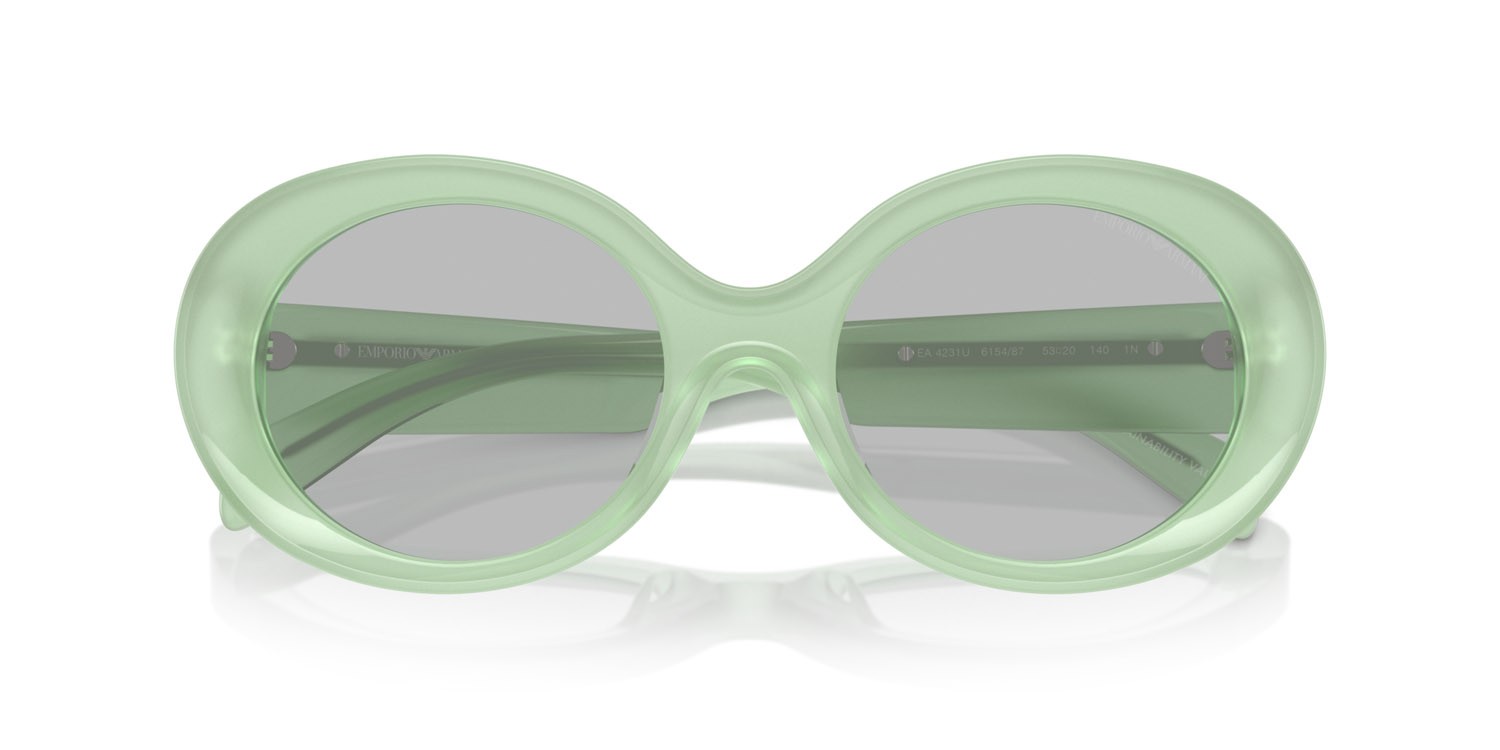 Sunglasses Emporio Armani EA 4231U (615487) color opal green mint shape oval lenses grigio chiaro