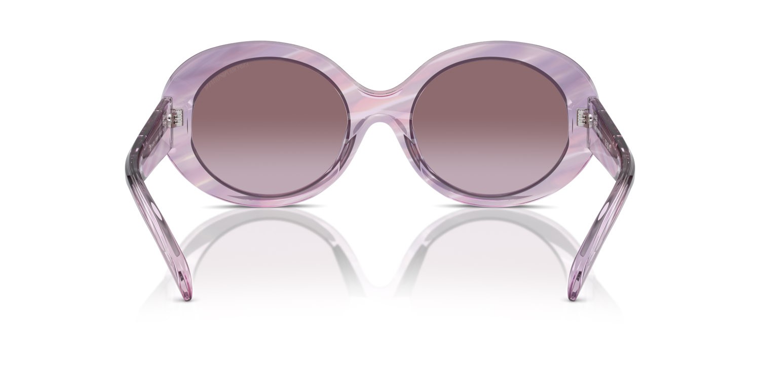 Sunglasses Emporio Armani EA 4231U (61558H) color striato rosa shape oval lenses violetto sfumato