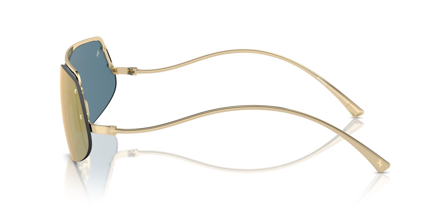 Occhiali da sole Ferrari FH 1007 (106/2) colore oro pallido forma rettangolare lenti gold mirror blue