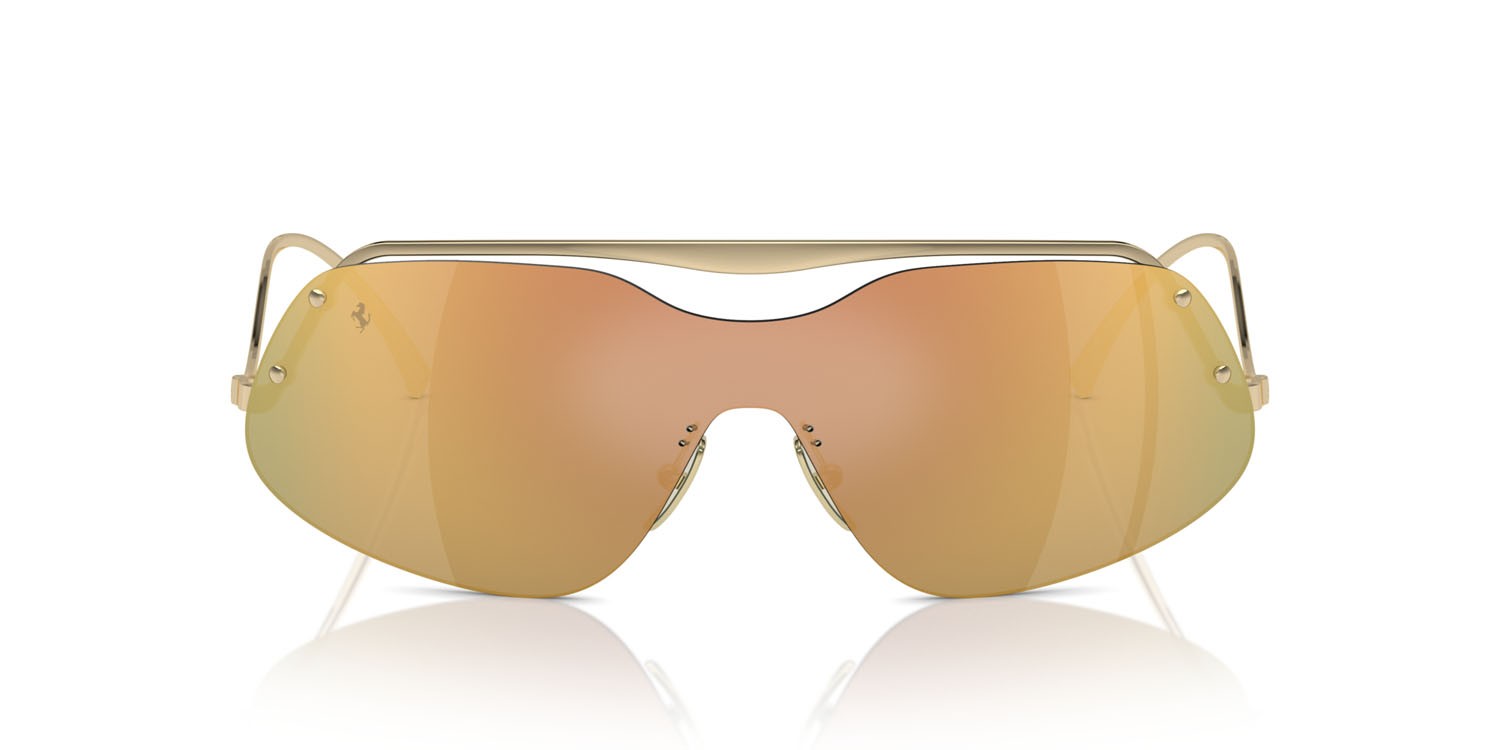 Occhiali da sole Ferrari FH 1007 (106/2) colore oro pallido forma rettangolare lenti gold mirror blue