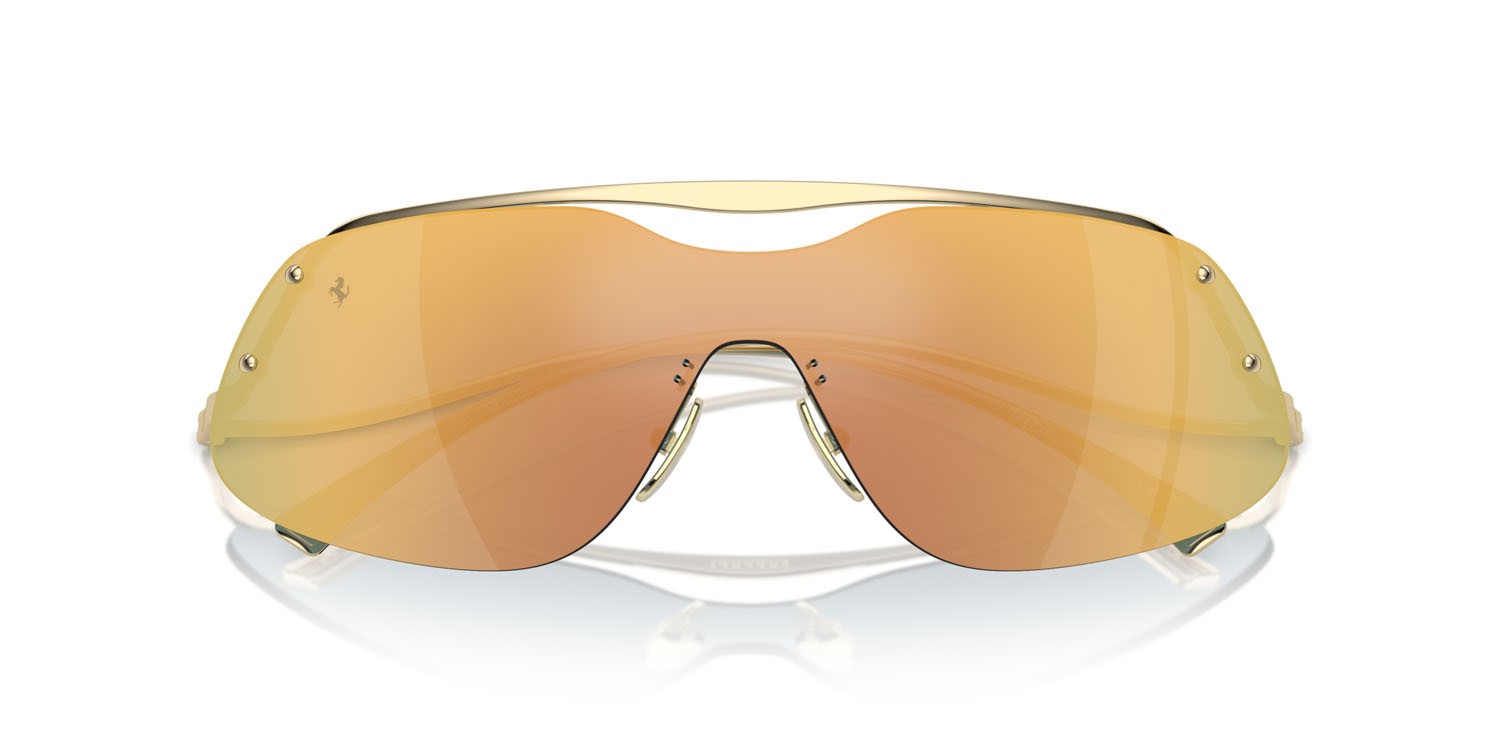 Occhiali da sole Ferrari FH 1007 (106/2) colore oro pallido forma rettangolare lenti gold mirror blue