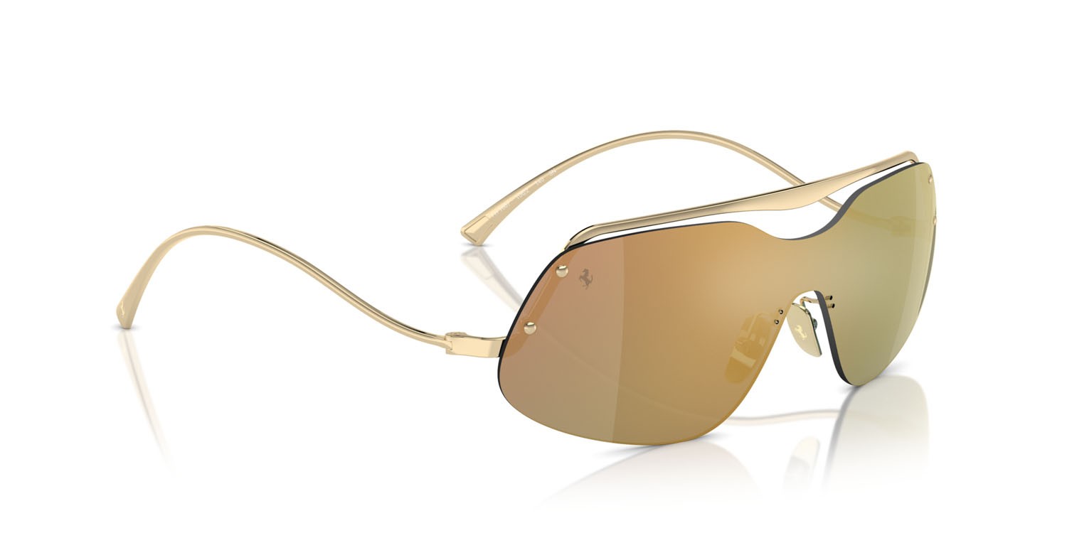 Occhiali da sole Ferrari FH 1007 (106/2) colore oro pallido forma rettangolare lenti gold mirror blue