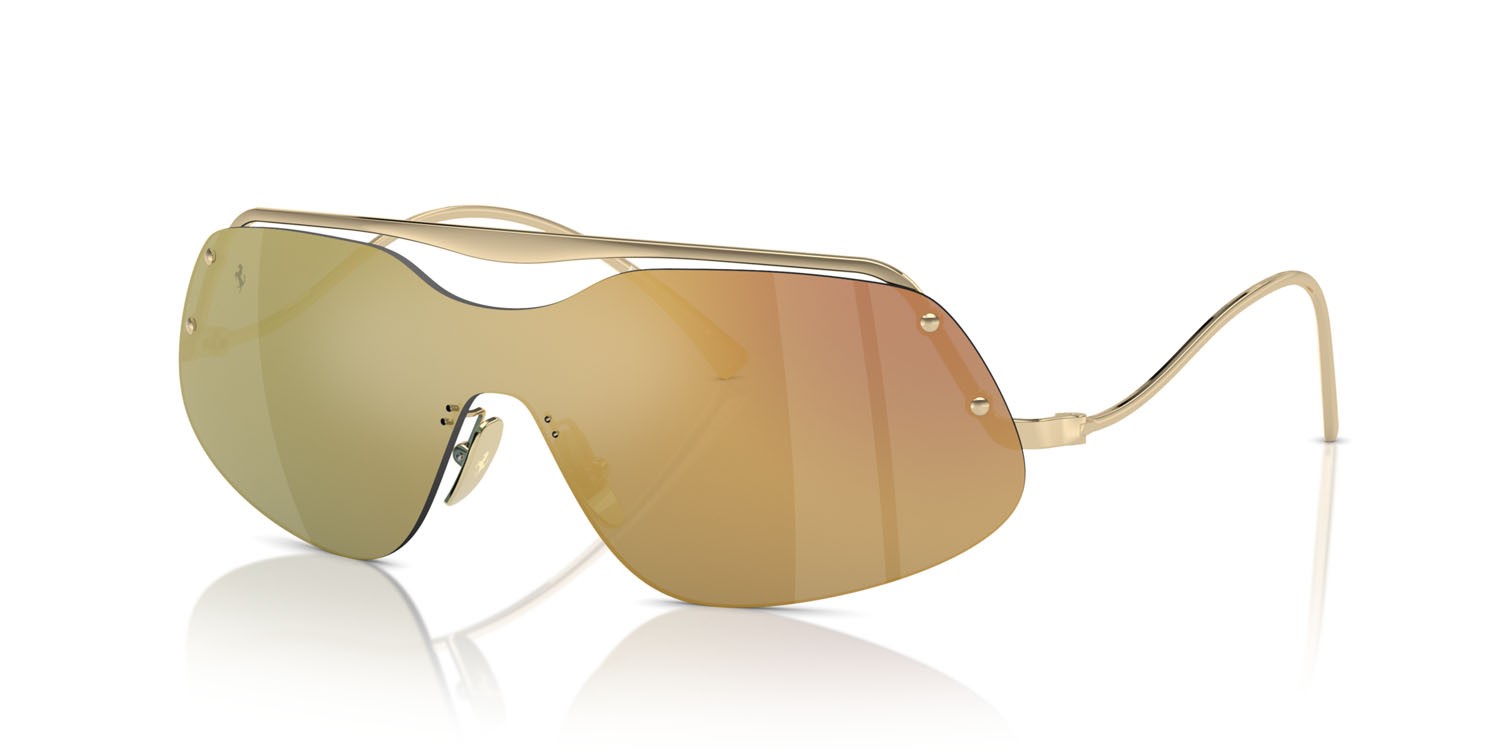 Occhiali da sole Ferrari FH 1007 (106/2) colore oro pallido forma rettangolare lenti gold mirror blue