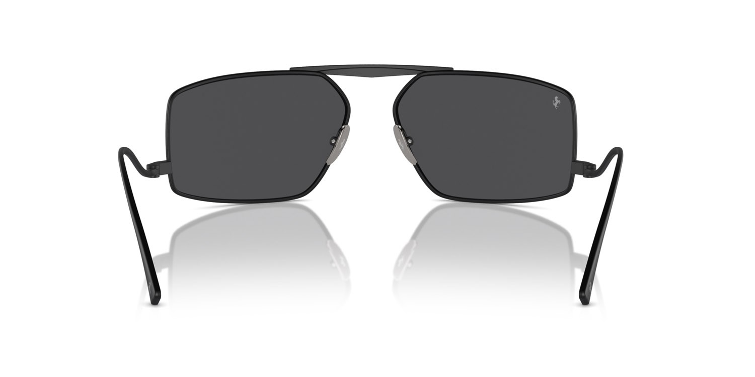 Occhiali da sole Ferrari FH 1008 (101/6G) colore nero opaco forma rettangolare lenti argento a specchio