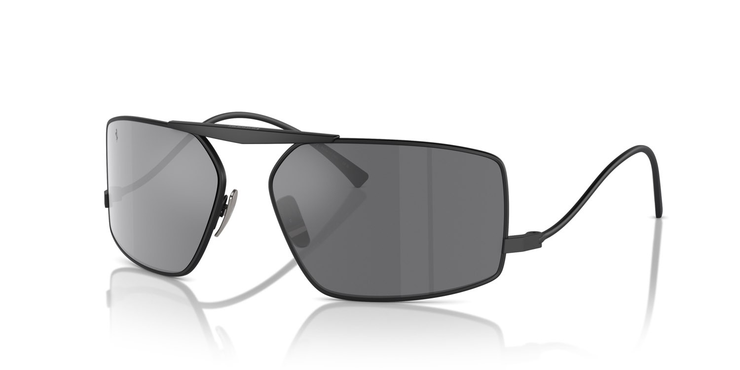 Occhiali da sole Ferrari FH 1008 (101/6G) colore nero opaco forma rettangolare lenti argento a specchio