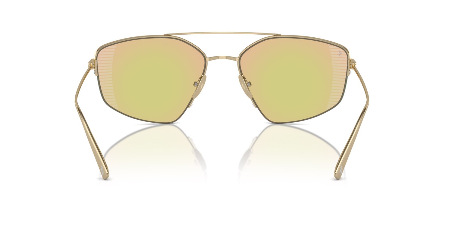 Occhiali da sole Ferrari FH 1009T (302/8N) colore oro pallido forma irregolare lenti verde specchiato