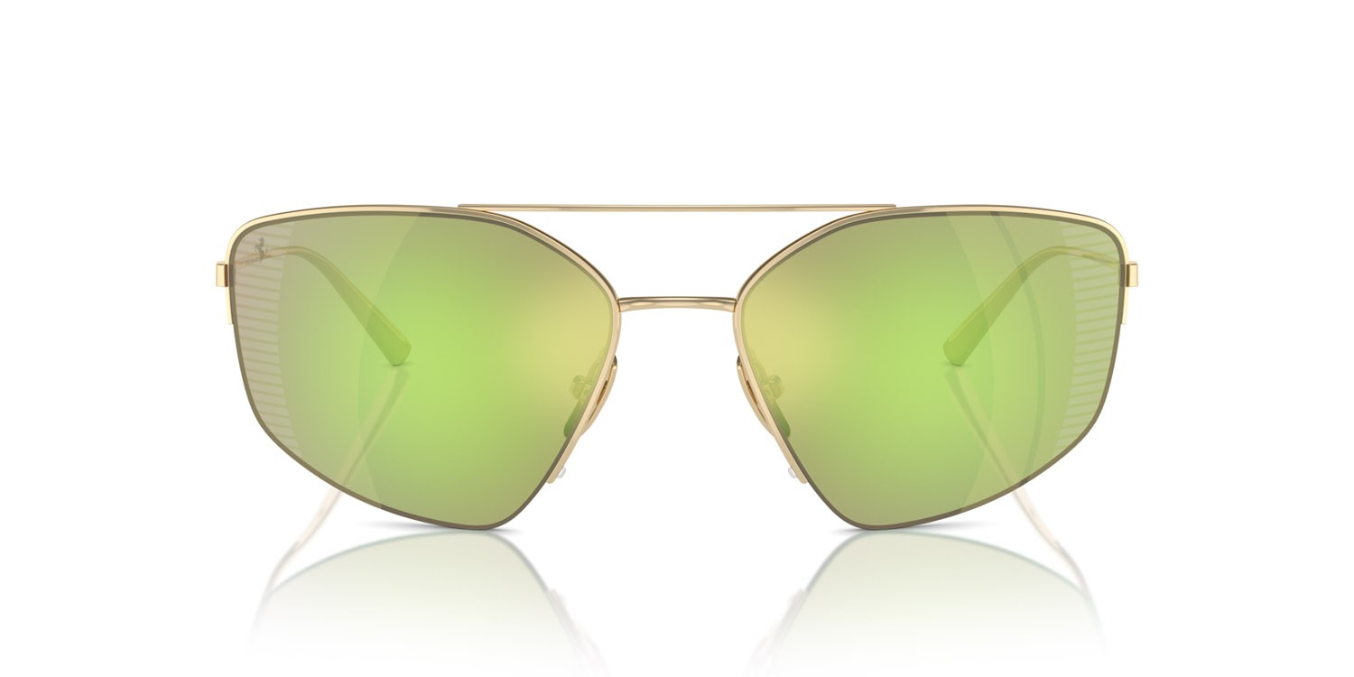 Occhiali da sole Ferrari FH 1009T (302/8N) colore oro pallido forma irregolare lenti verde specchiato
