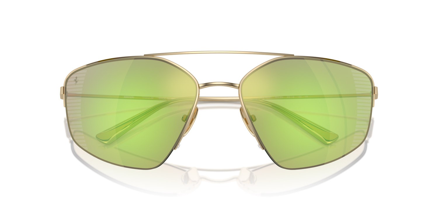 Occhiali da sole Ferrari FH 1009T (302/8N) colore oro pallido forma irregolare lenti verde specchiato