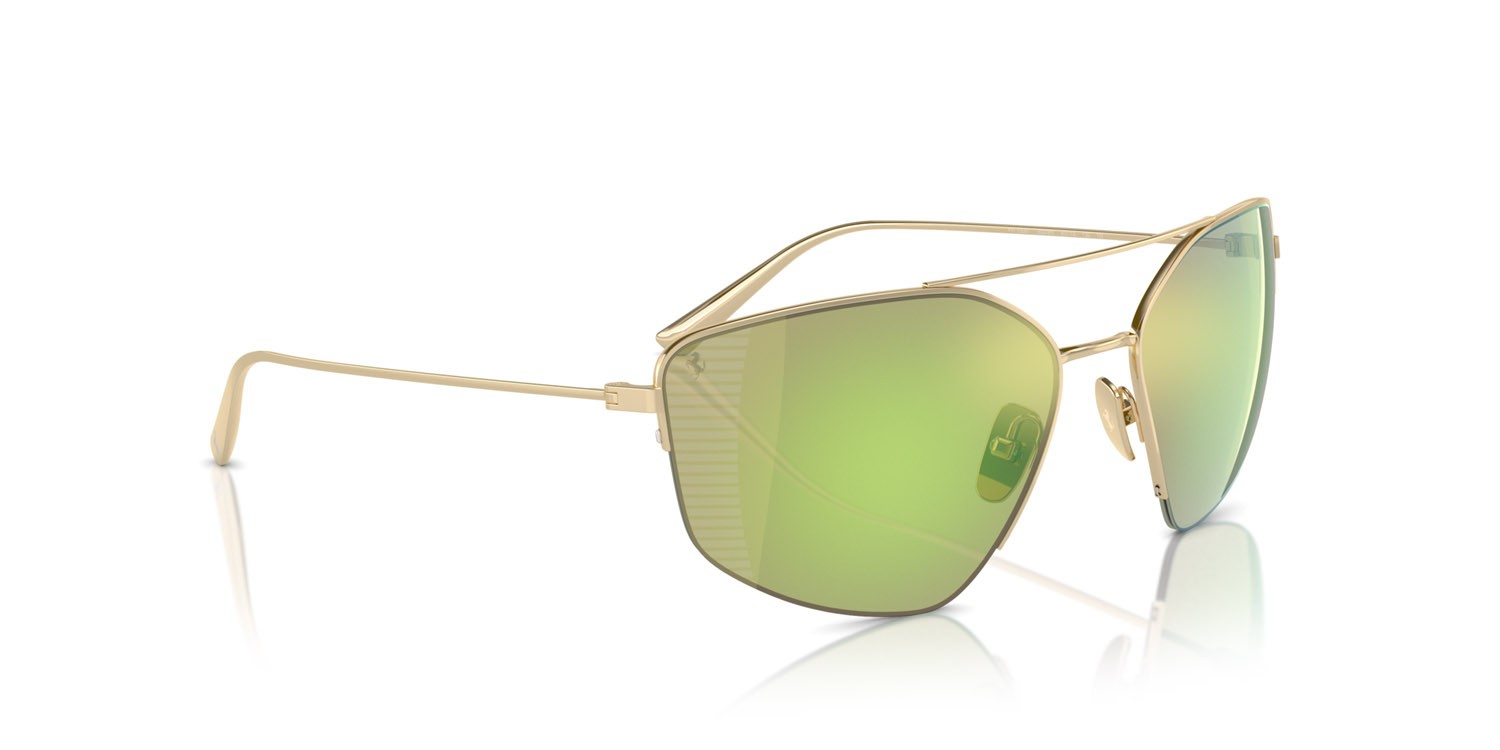 Occhiali da sole Ferrari FH 1009T (302/8N) colore oro pallido forma irregolare lenti verde specchiato