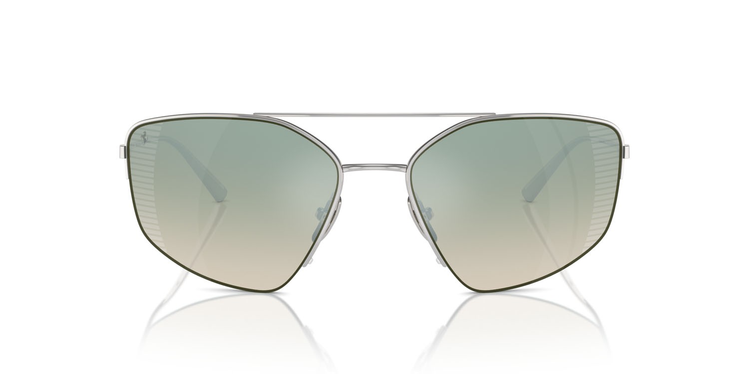 Occhiali da sole Ferrari FH 1009T (303/W0) colore argento forma irregolare lenti gradient green mirror