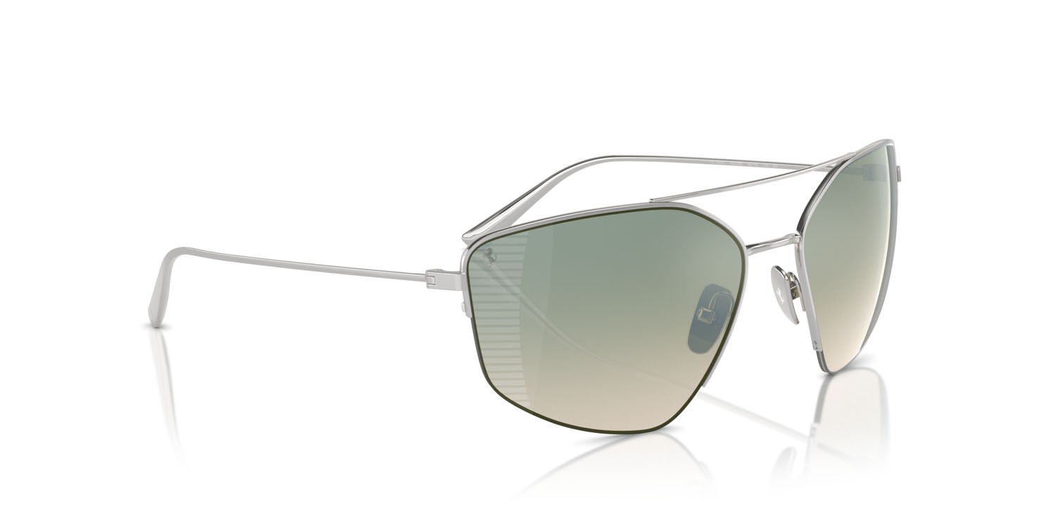 Occhiali da sole Ferrari FH 1009T (303/W0) colore argento forma irregolare lenti gradient green mirror