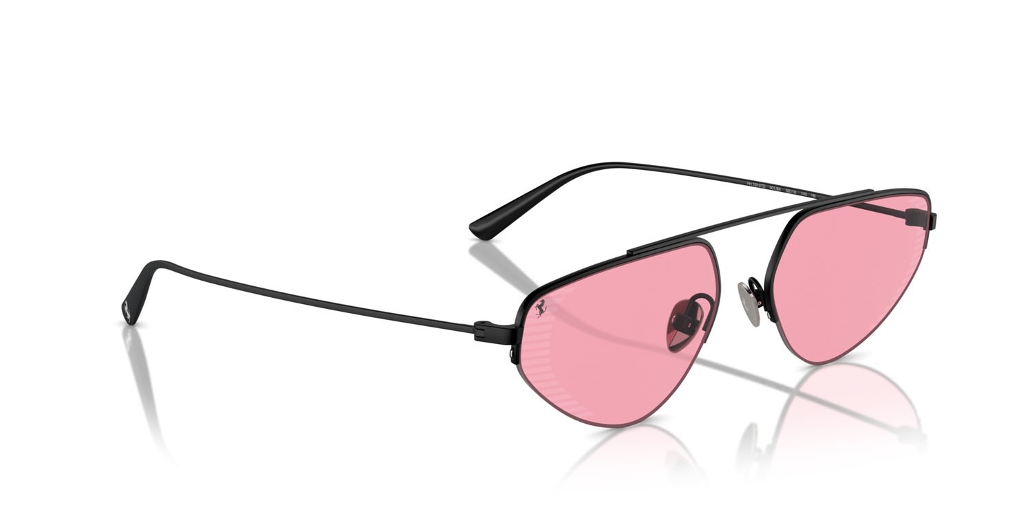 Occhiali da sole Ferrari FH 1010TD (301/84) colore nero opaco forma irregolare lenti rosa