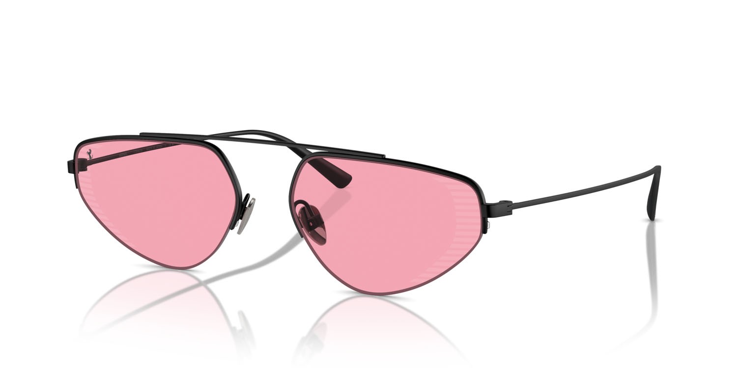 Occhiali da sole Ferrari FH 1010TD (301/84) colore nero opaco forma irregolare lenti rosa