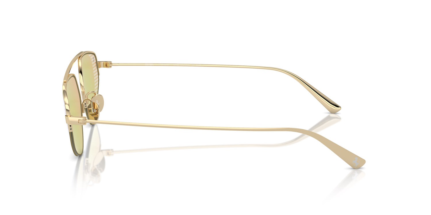 Occhiali da sole Ferrari FH 1010TD (302/8N) colore oro pallido forma irregolare lenti verde specchiato