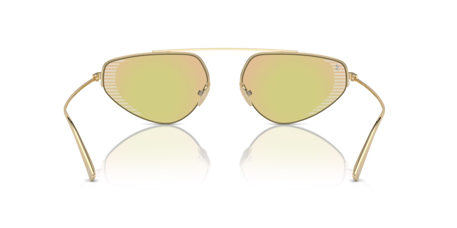 Occhiali da sole Ferrari FH 1010TD (302/8N) colore oro pallido forma irregolare lenti verde specchiato