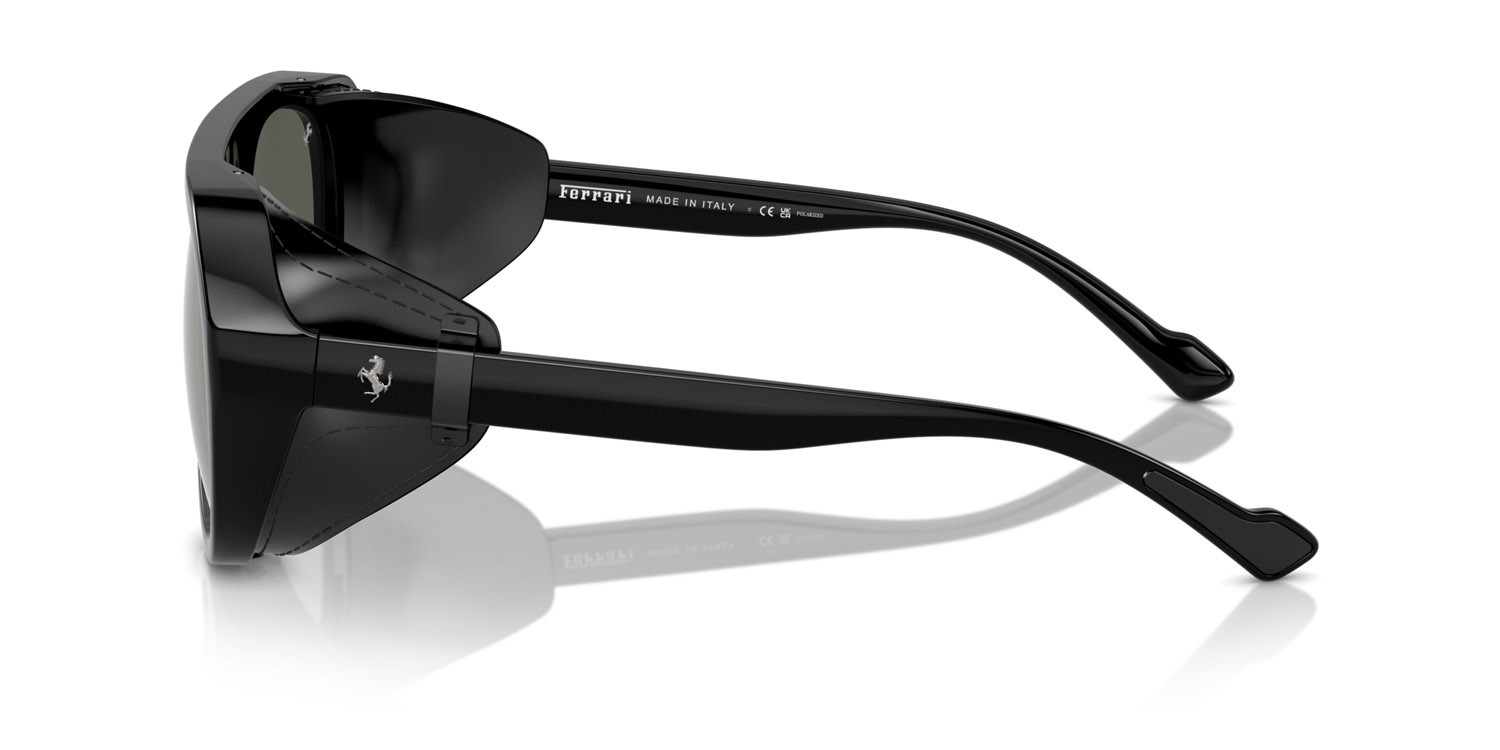 Occhiali da sole Ferrari FH 2002QU (501/5C) colore nero forma aviator lenti polarizzata argento a specchio