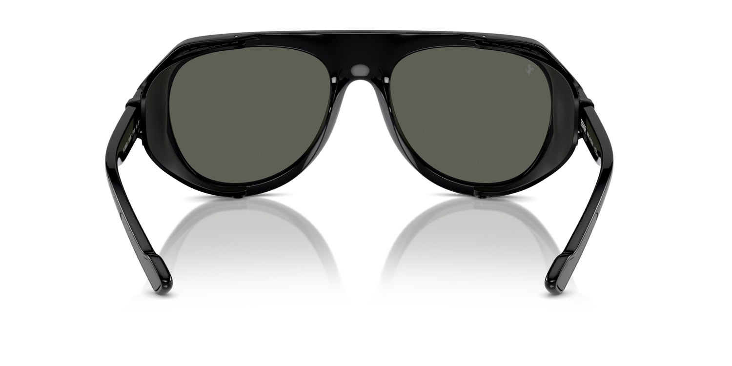 Occhiali da sole Ferrari FH 2002QU (501/5C) colore nero forma aviator lenti polarizzata argento a specchio
