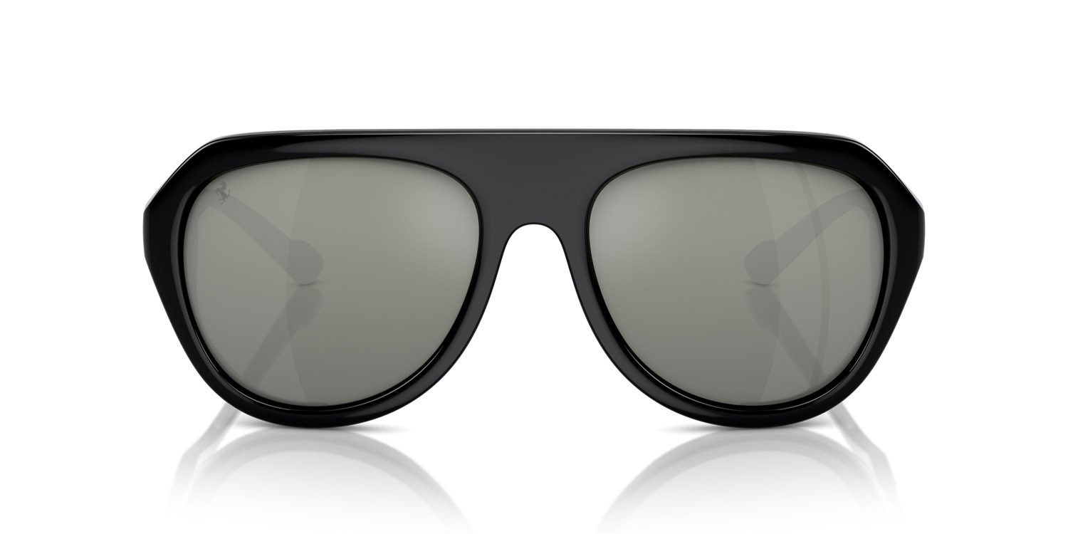 Occhiali da sole Ferrari FH 2002QU (501/5C) colore nero forma aviator lenti polarizzata argento a specchio