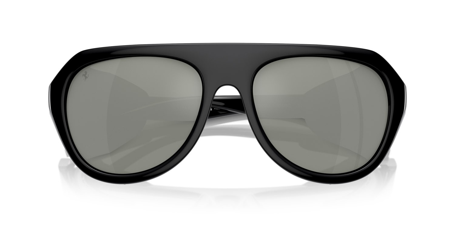 Occhiali da sole Ferrari FH 2002QU (501/5C) colore nero forma aviator lenti polarizzata argento a specchio